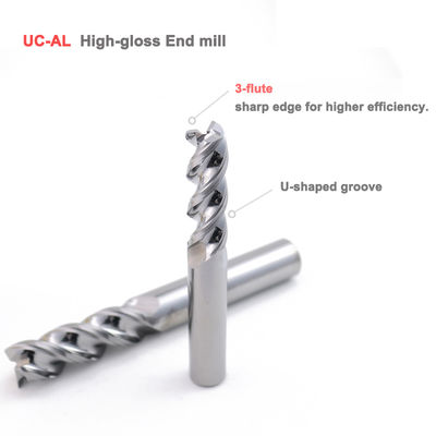 Carbide U-Groove End Mill cho nhôm 3 Flute DLC phủ